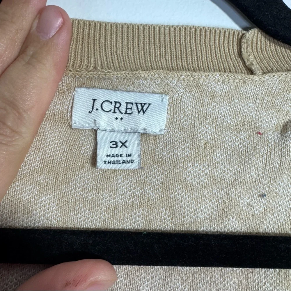 J.Crew Leopard Print Open Front Cardigan Tan White 3X Cozy - Picture 3 of 4